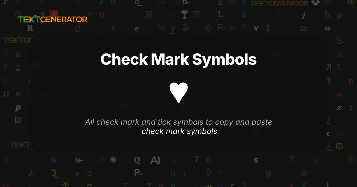 Check Mark Symbol Copy Paste ☑ | Text Generator